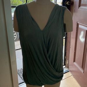 Womens Bobeau Wrap Tank Top Sage Green 1X| Color: Green